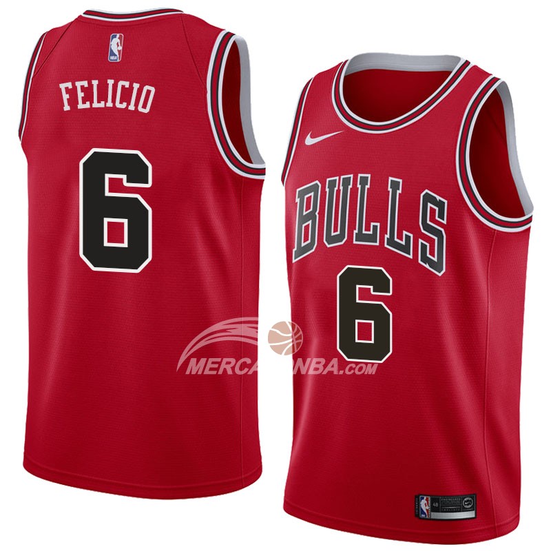 Maglia Chicago Bulls Cristiano Felicio Icon 2018 Rosso